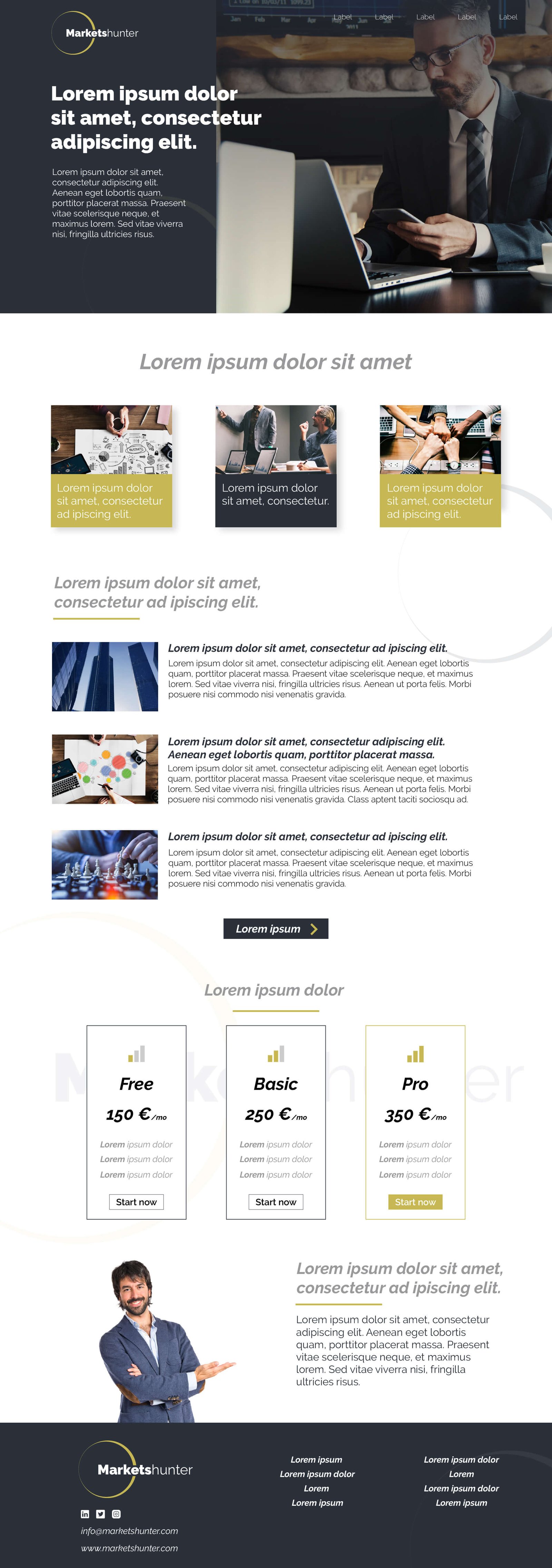 Moderný dizajn webstránky pre firmu vo finančnom sektore