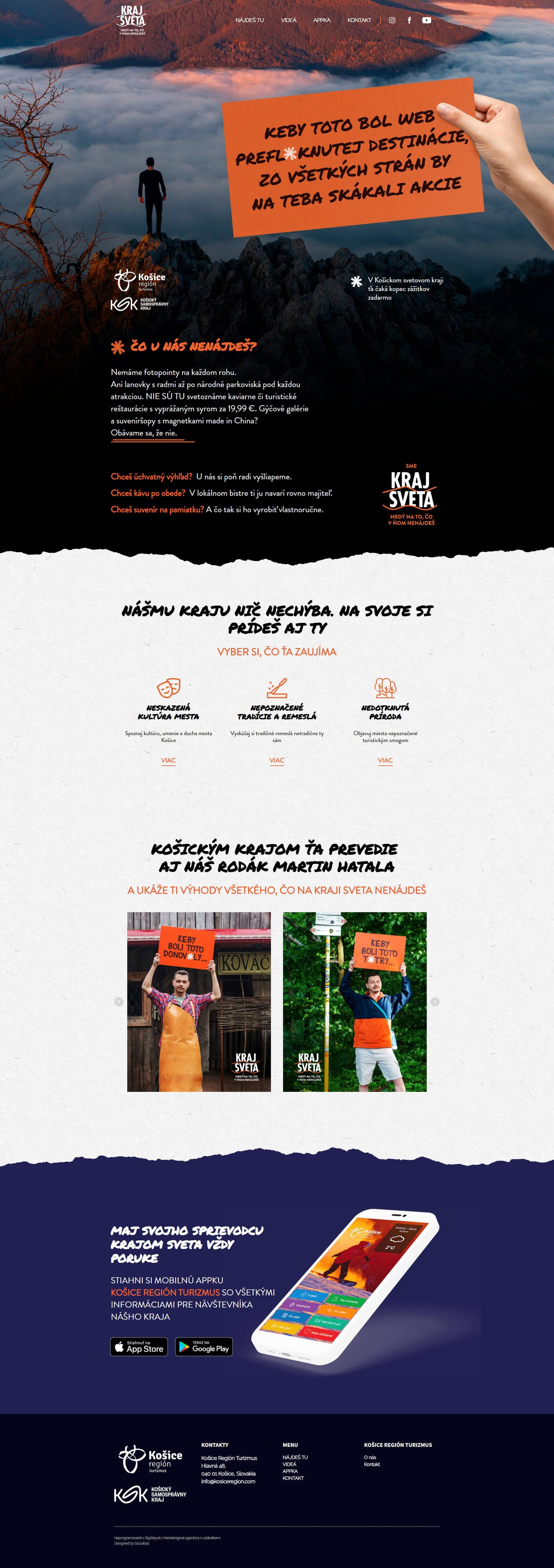 Tvorba webu pre destinačnú kampaň Kraj sveta